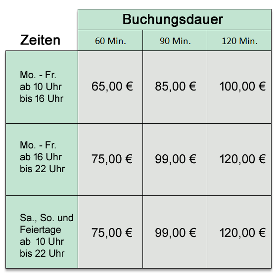 Preise der Soccerhalle Lauenburg